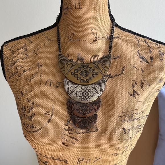 Beginning Boutique Jewelry - Boho Layered Aztec Style Bib